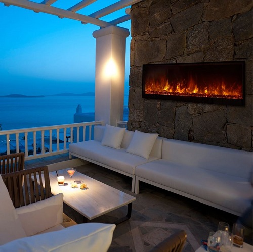 Can You Use An Electric Fireplace Outside, Outdoor Electric Fireplace With Heat